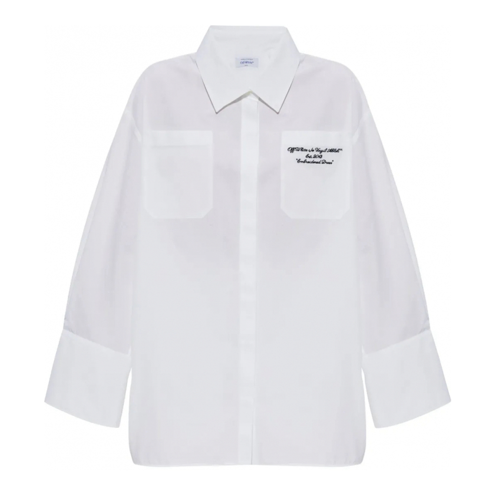 Robe chemise 'Embroidered Logo' pour Femmes