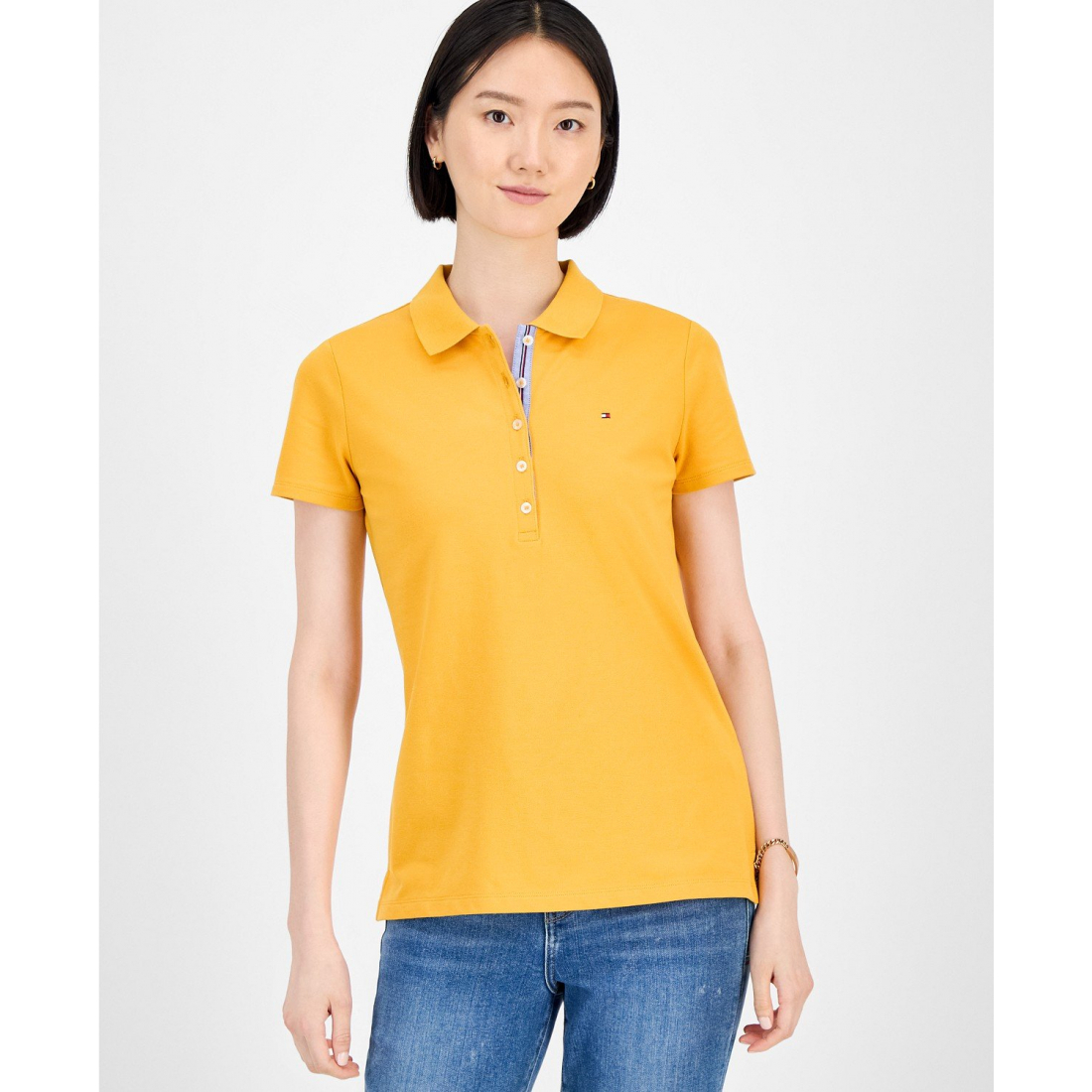 'Solid Short-Sleeve' Polohemd für Damen