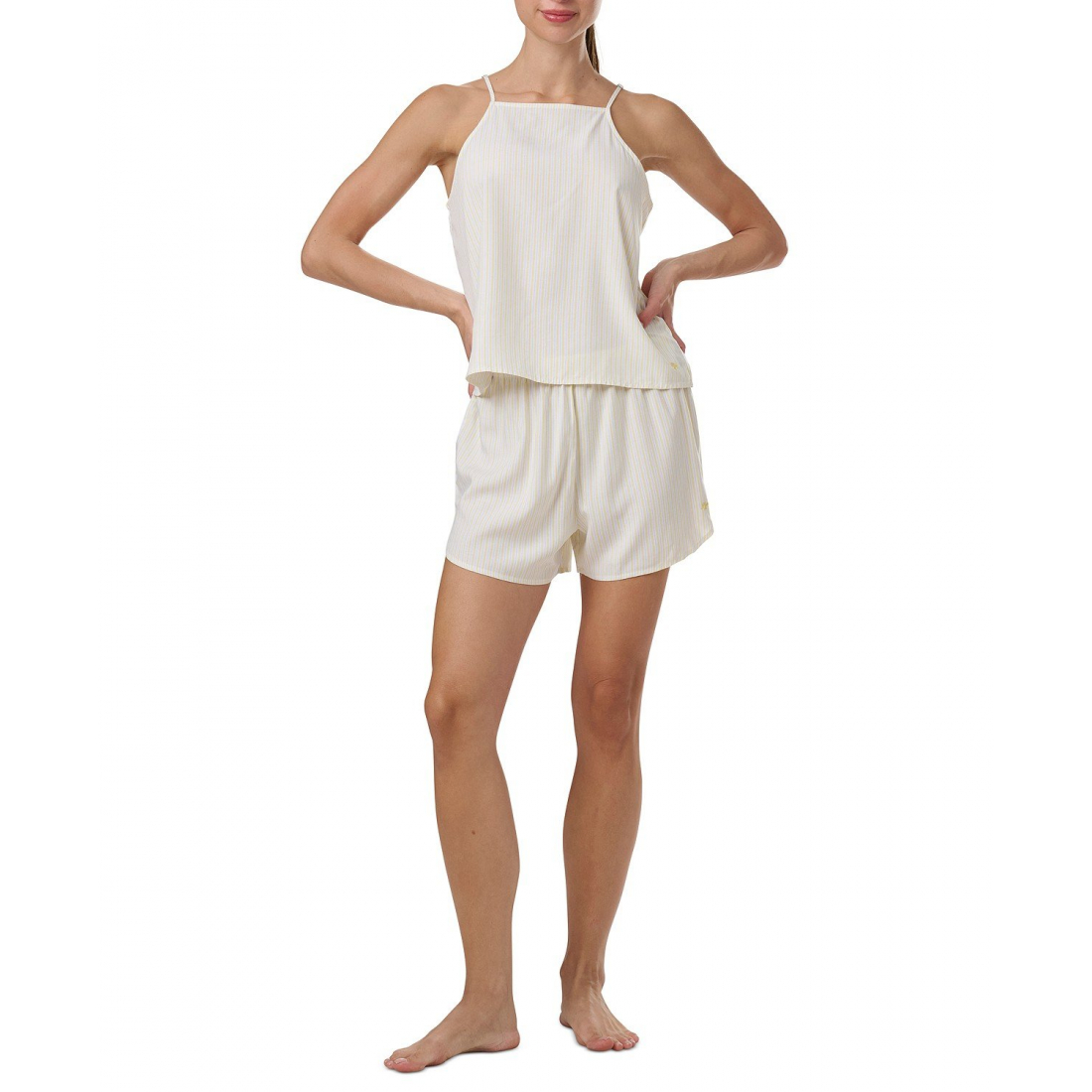 Pyjama Set 'Satin Logo Notch Collar' pour Femmes - 2 Pièces