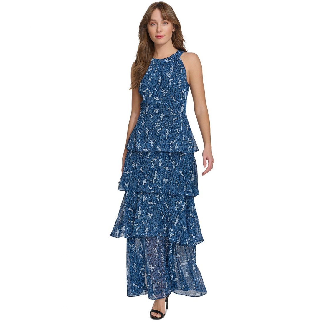 Robe maxi 'Printed Halter Tiered' pour Femmes