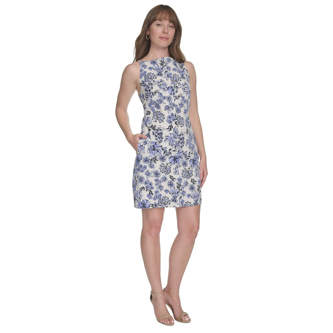 Robe fourreau 'Helena Square-Neck Floral Hopsack' pour Femmes