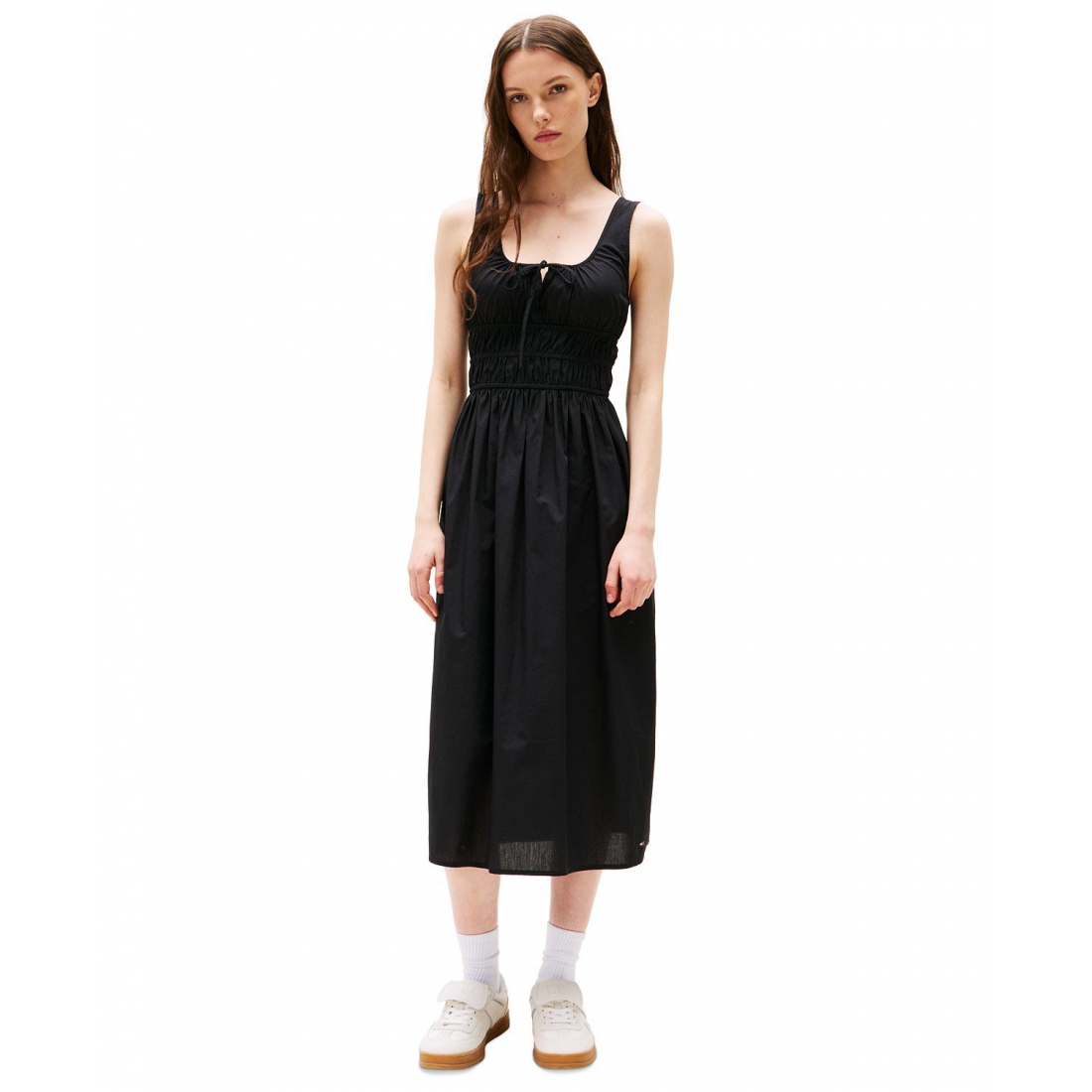 Robe Midi 'Cotton Smocked-Waist' pour Femmes