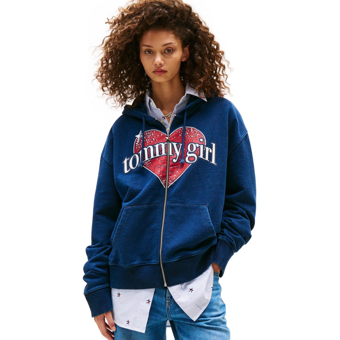 'Tommy Girl Full Zip' Trainingsjacke für Damen