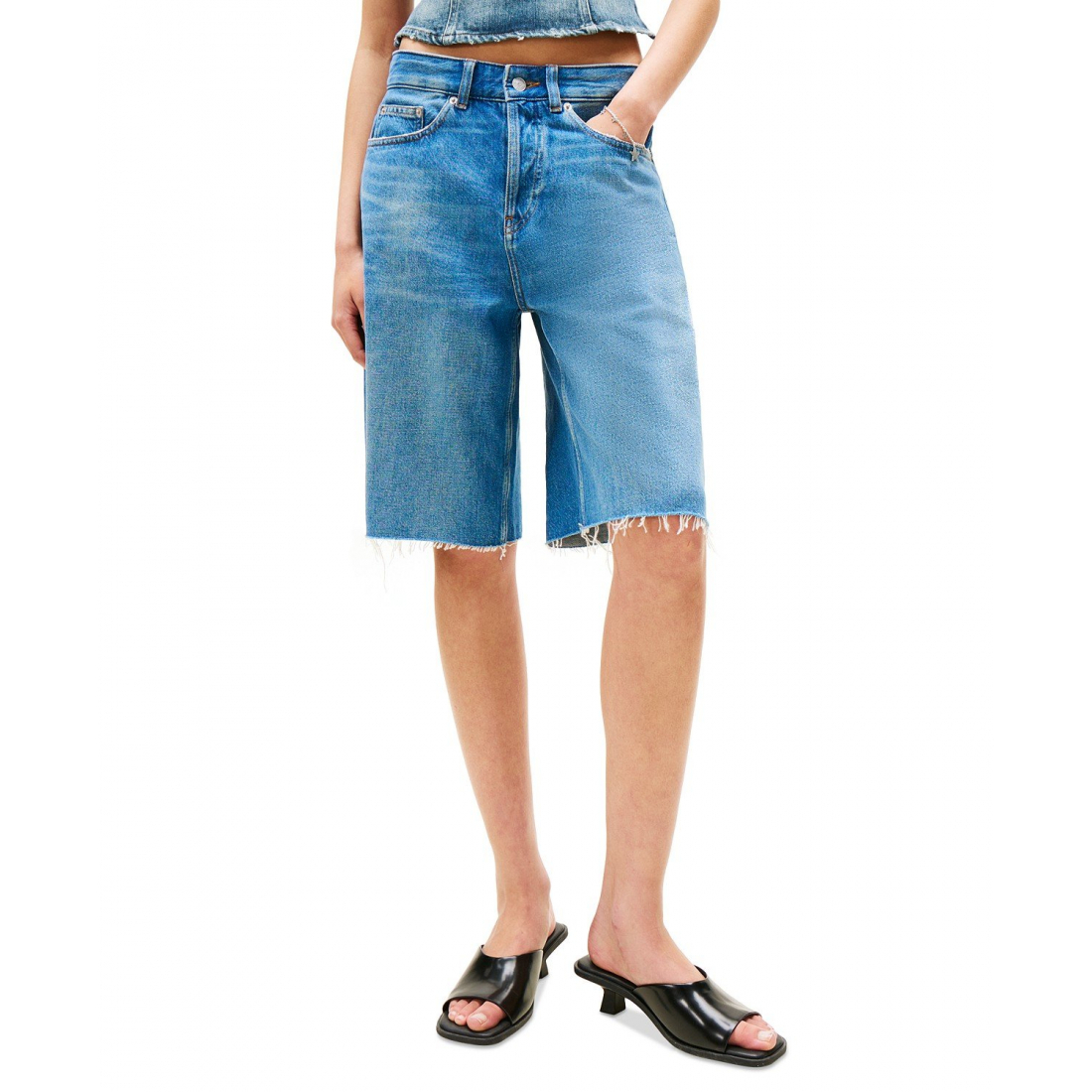 'Tommy Girl Wide-Leg' Jeansshorts für Damen