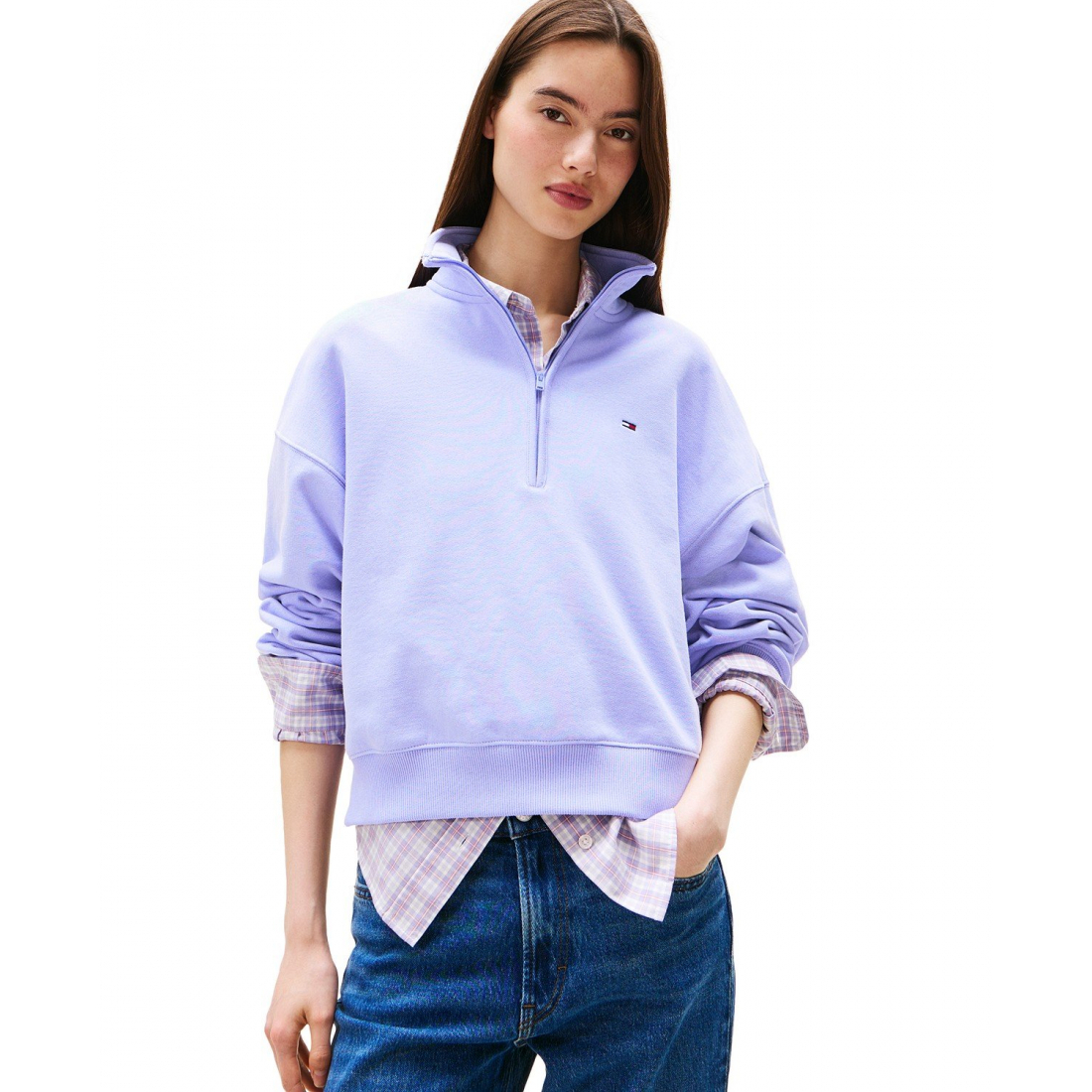 Sweatshirt 'Boxy Cotton Flag-Logo' pour Femmes