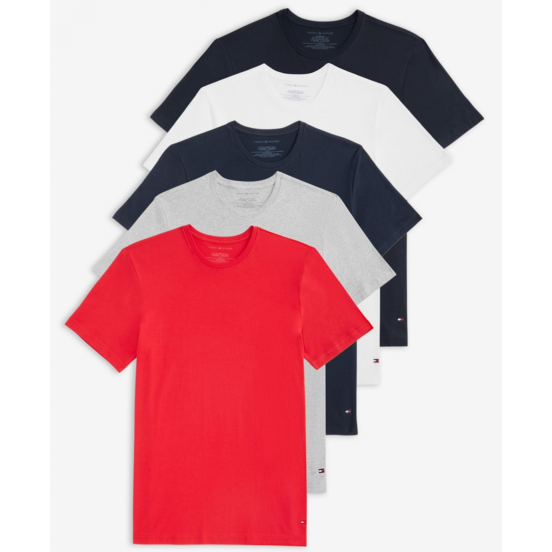 Ensemble de T-shirt 'Cotton Classic Crewnecks' pour Hommes - 5 Pièces