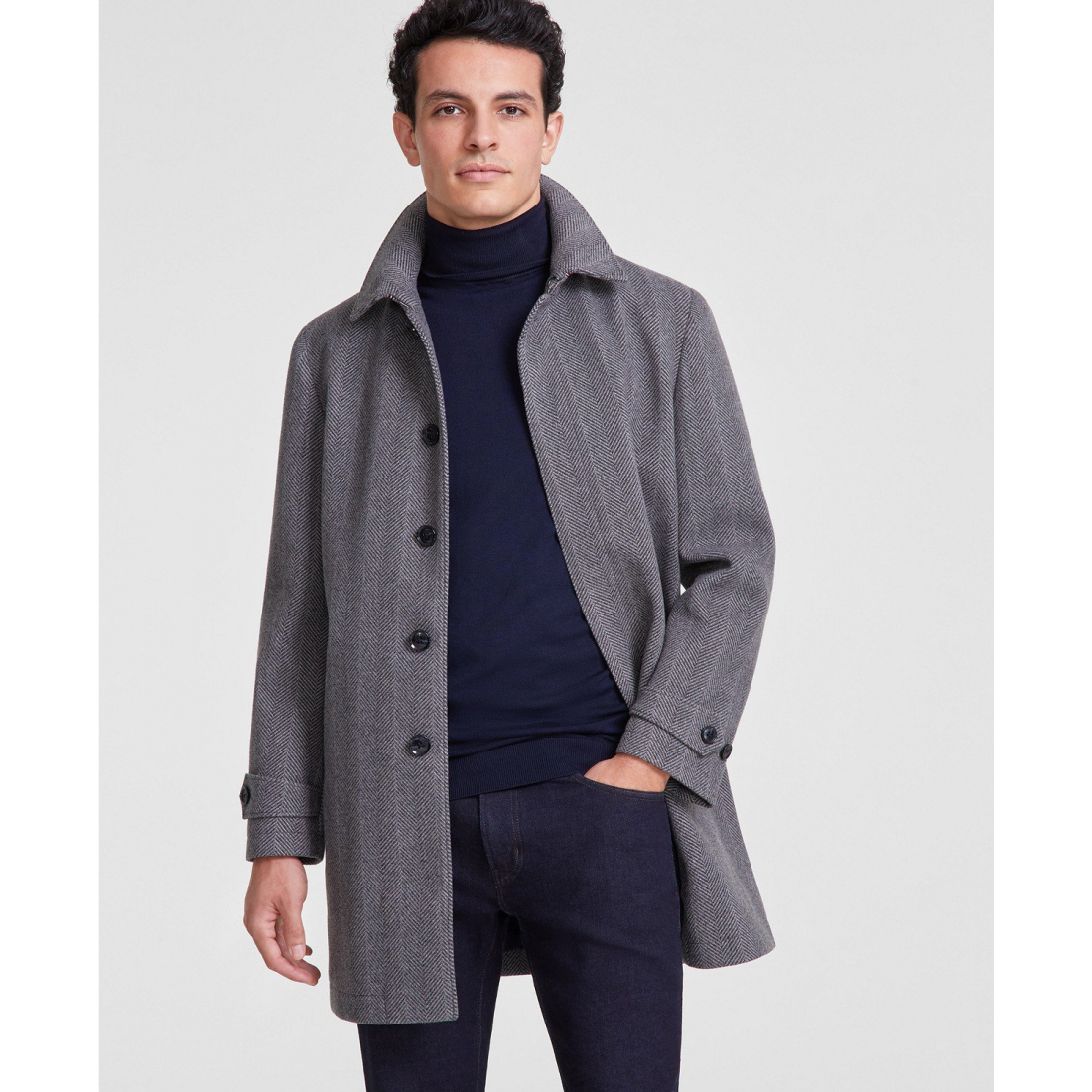 Manteau 'Herringbone Charcoal' pour Hommes