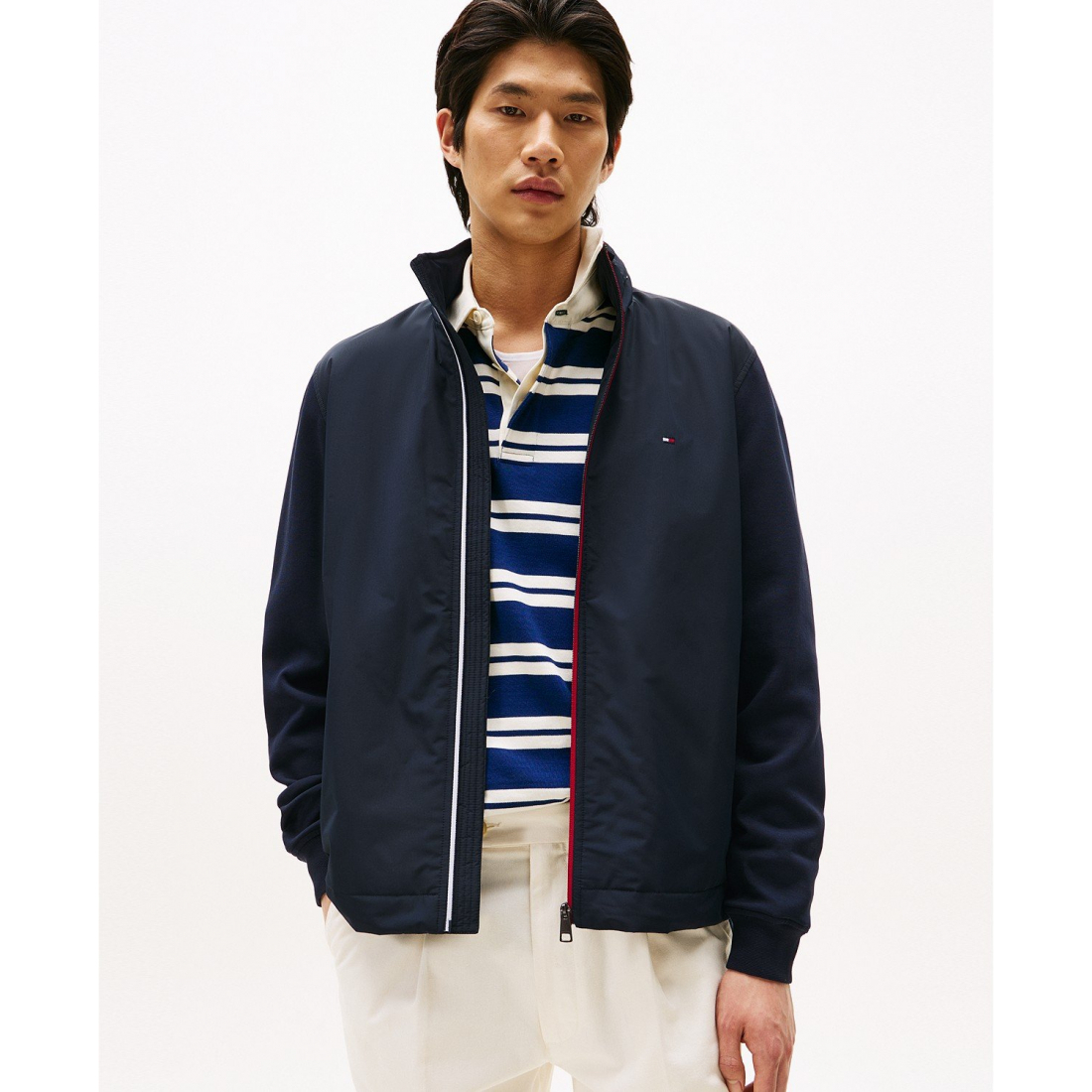 Veste 'Relaxed Fit Mixed Media Harrington' pour Hommes