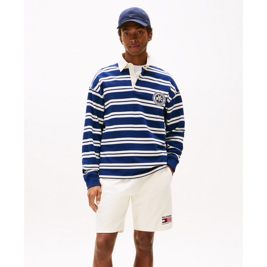 Sweatshirt 'Relaxed-Fit Stripe Rugby' pour Hommes