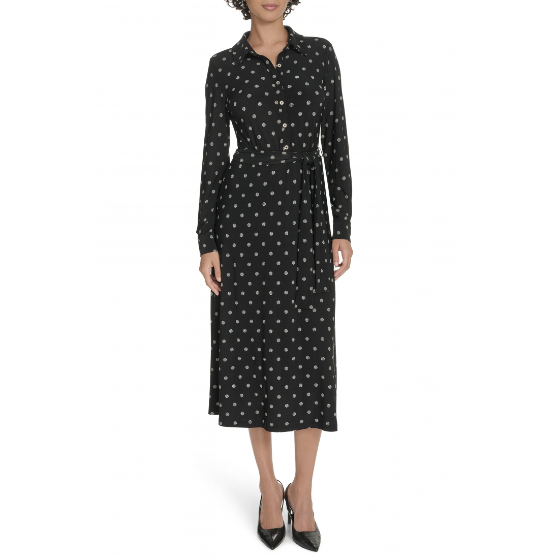 Women's 'Long Sleeve Tie Waist' Shirtdress