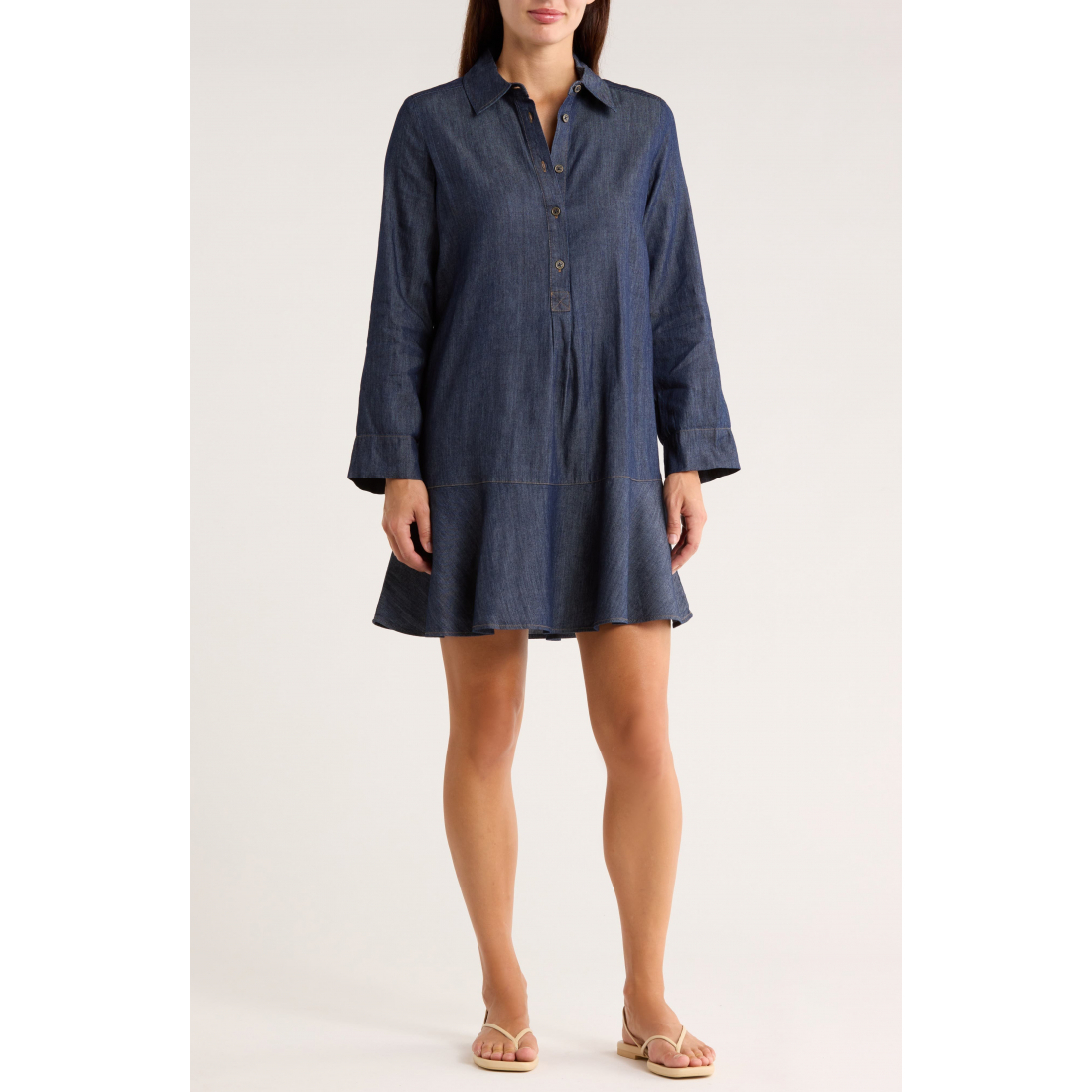 Women's 'Roll Sleeve Chambray' Mini Dress