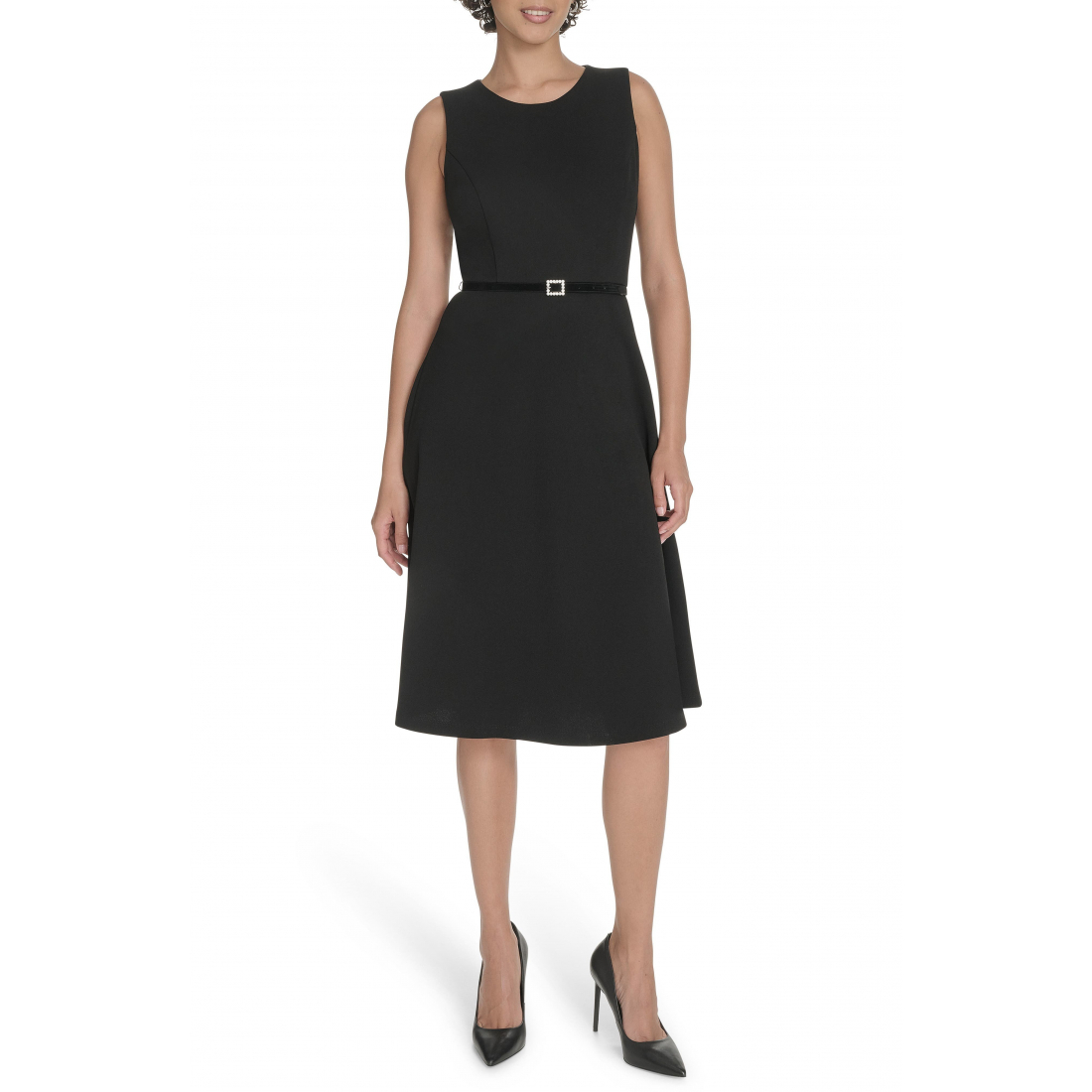 Women's 'Sleeveless Scuba Crepe' Midi Dress