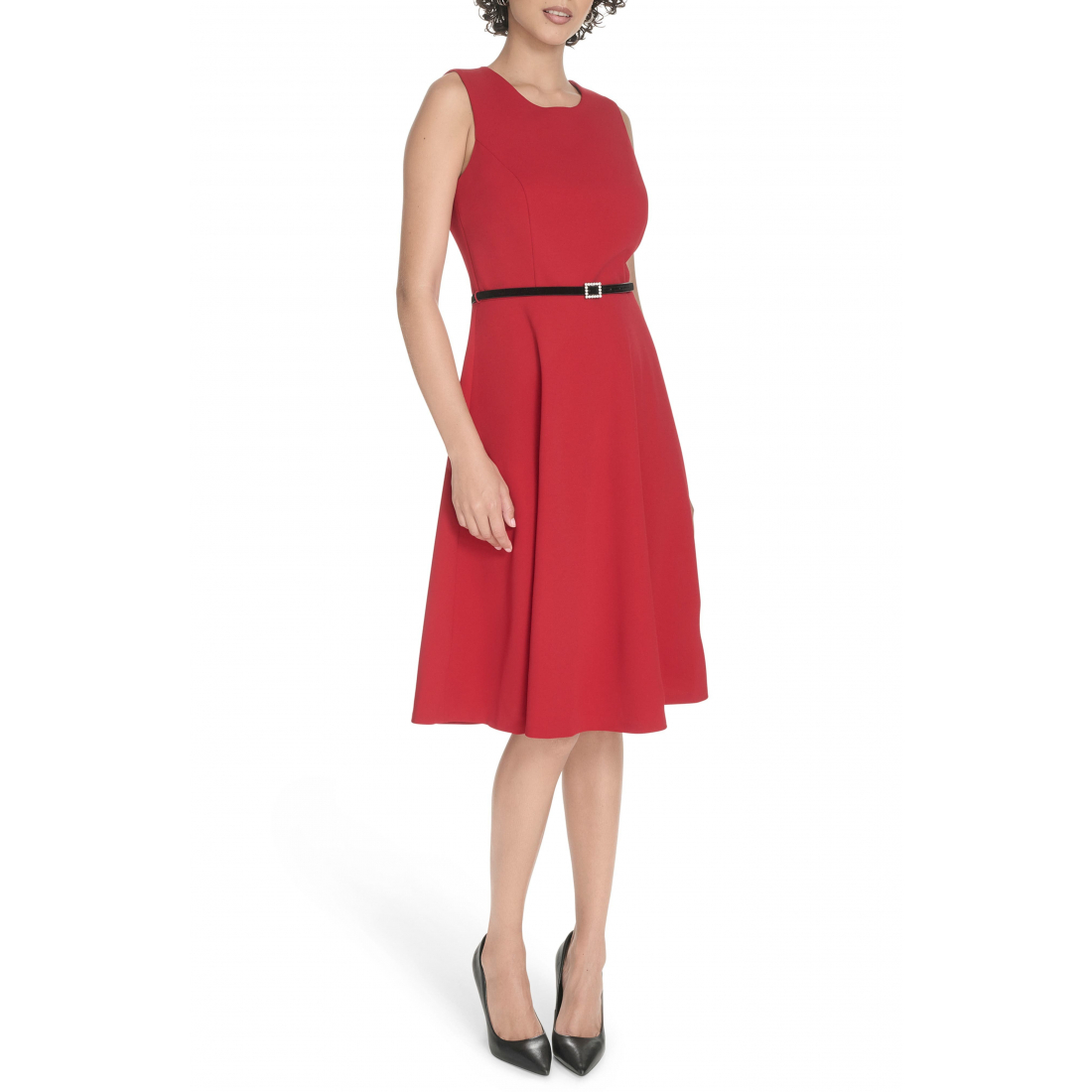 Women's 'Sleeveless Scuba Crepe' Midi Dress