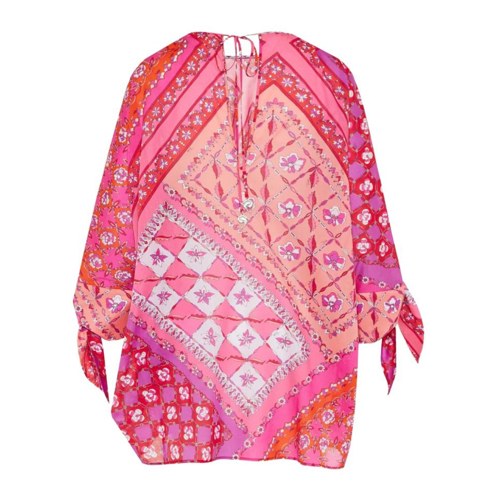 Women's 'Tie-Sleeve Patterned' Beach Dress