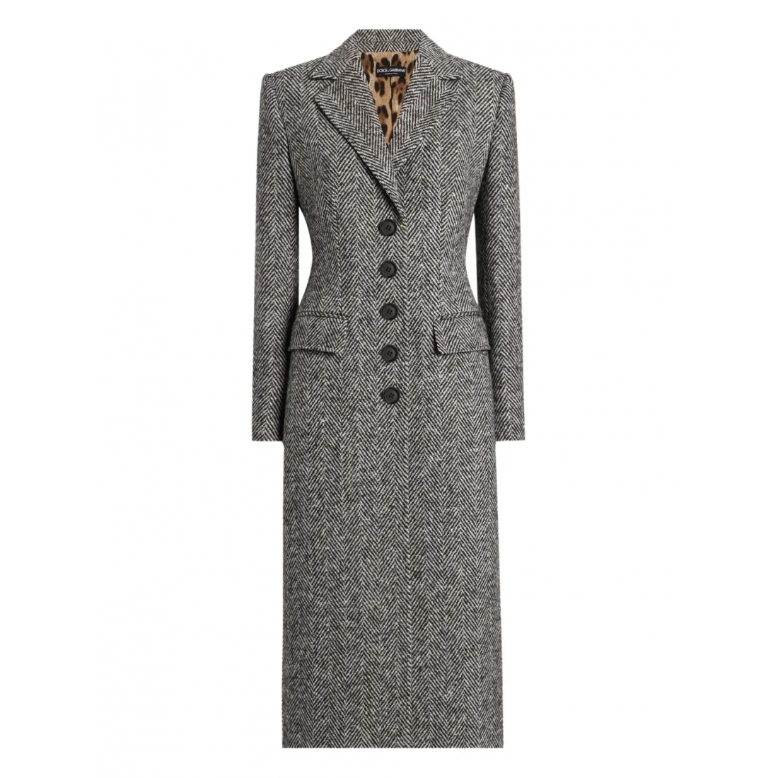 Manteau 'Herringbone Buttoned' pour Femmes