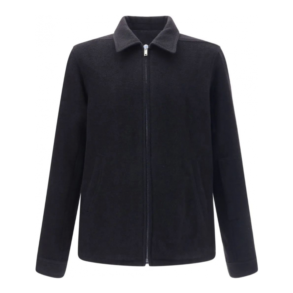 'Pointed-Collar Zip-Front' Überhemd für Herren