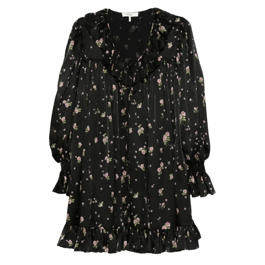 Robe mini 'Floral Ruffled' pour Femmes
