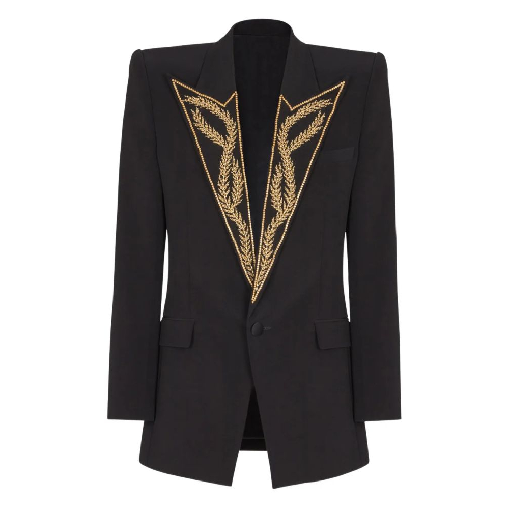 Blazer 'Embroidered-Collar' pour Hommes