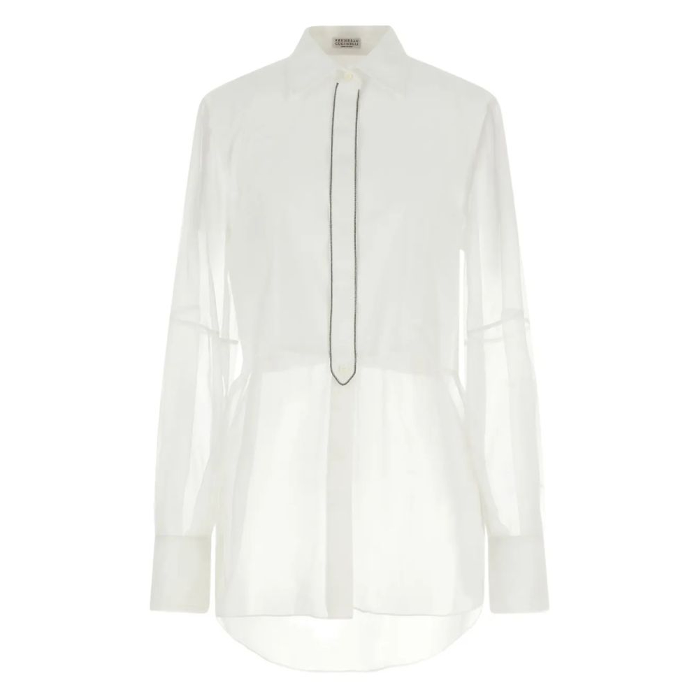 Women's 'Organza-Sleeve Button' Shirt