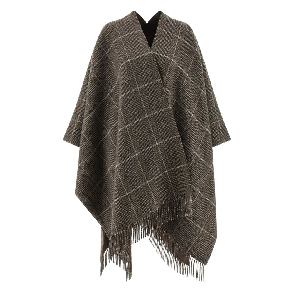 Poncho 'Prince Of Wales Checked Fringed' pour Femmes