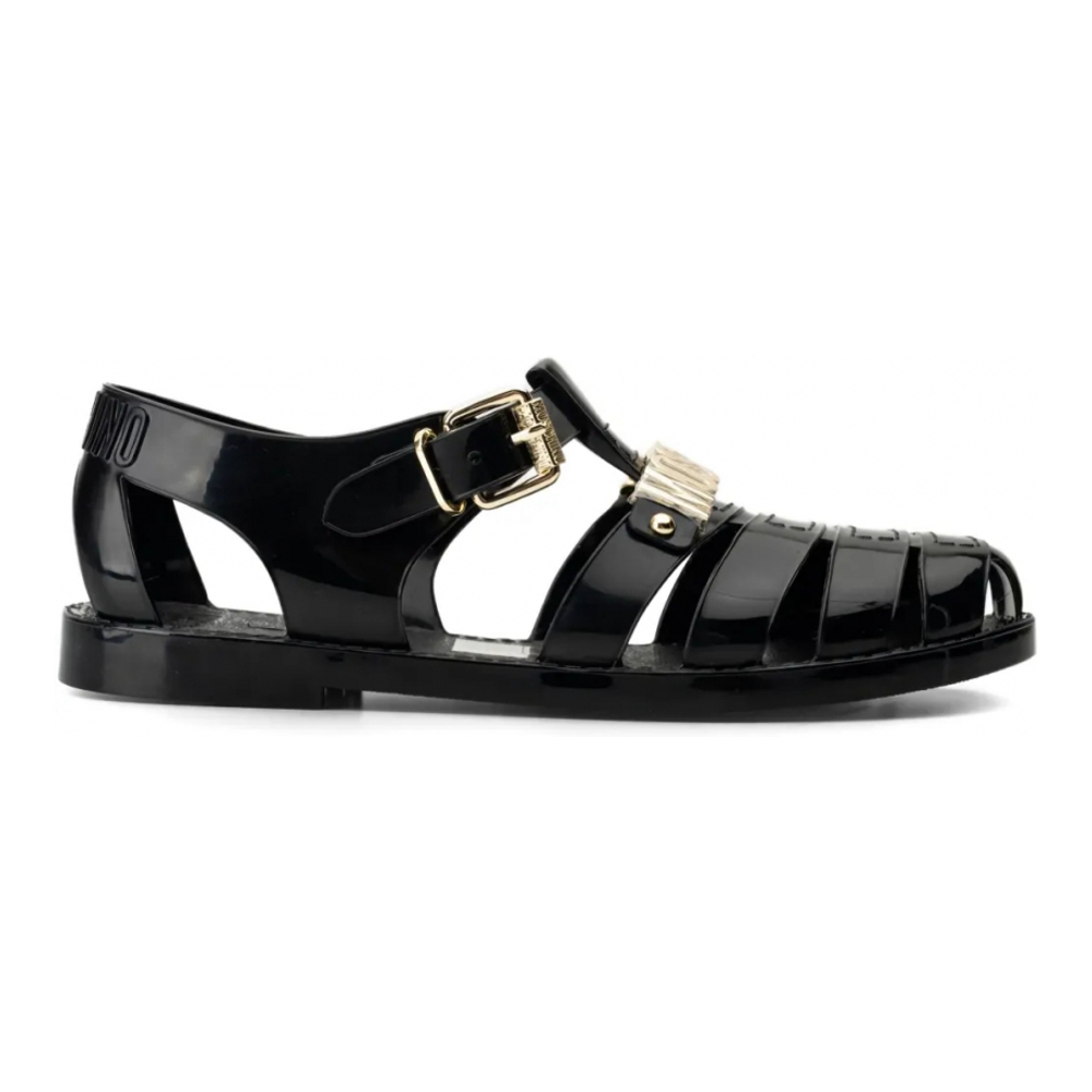 Men's 'Logo-Plaque Buckle' Flat Sandals