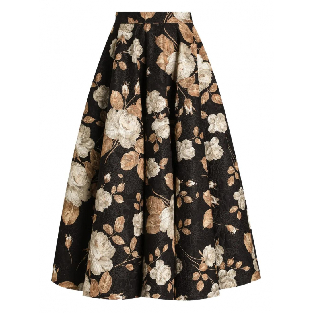 Jupe Midi 'Rose-print pleated' pour Femmes