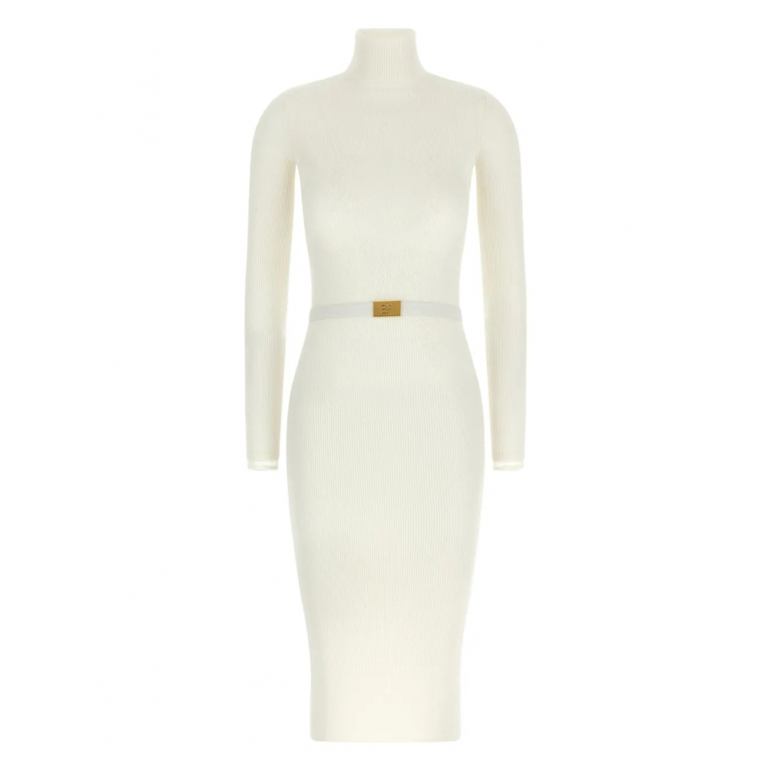 Women's 'Ribbed High-Neck Belted' Midi Dress