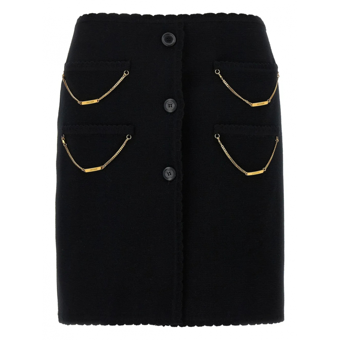 Mini Jupe 'Chain-Embellished Scalloped-Edge' pour Femmes