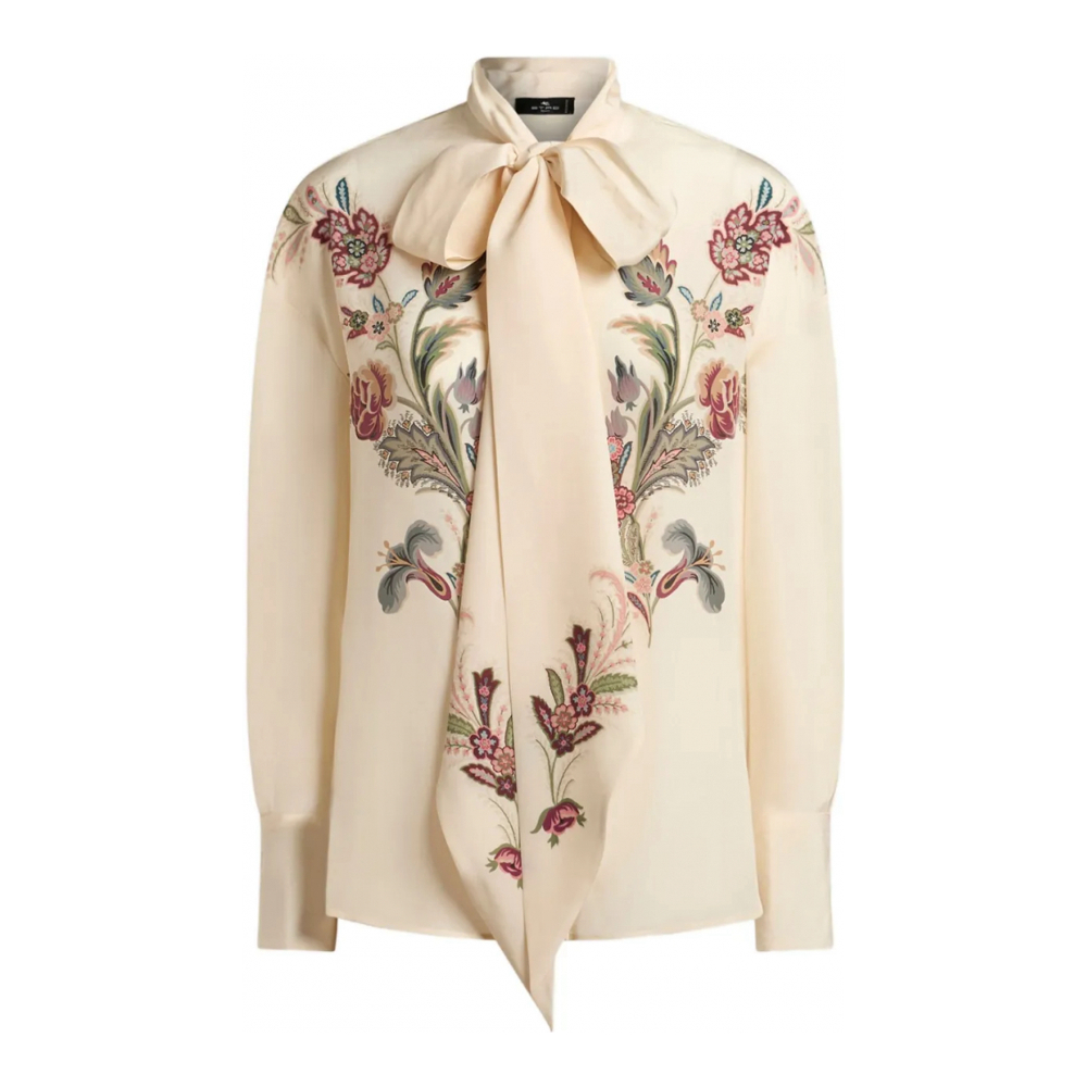 Blouse à manches longues 'Floral-Print Blouse' pour Femmes