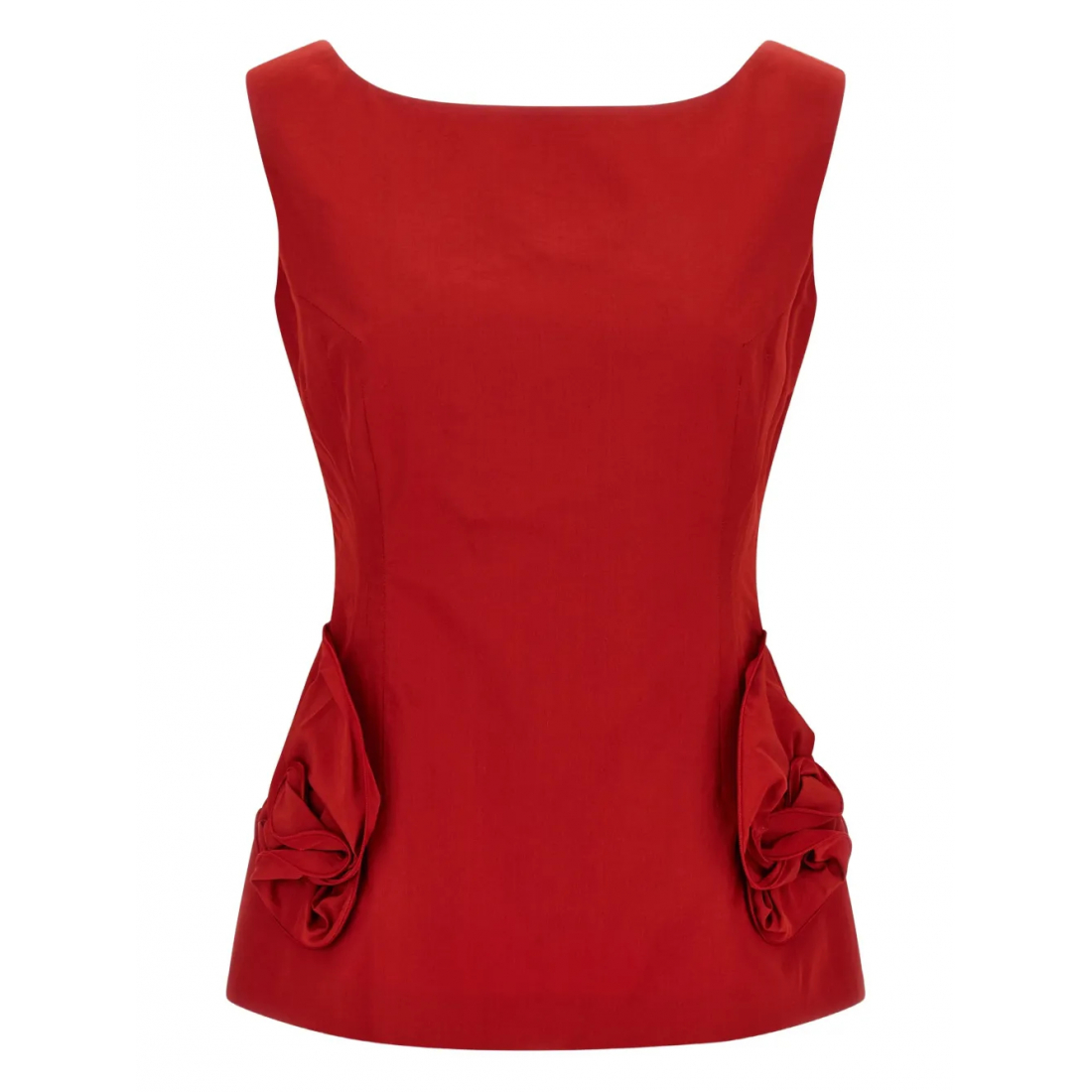 Haut sans manches 'Rose-Embellished Square-Neck' pour Femmes