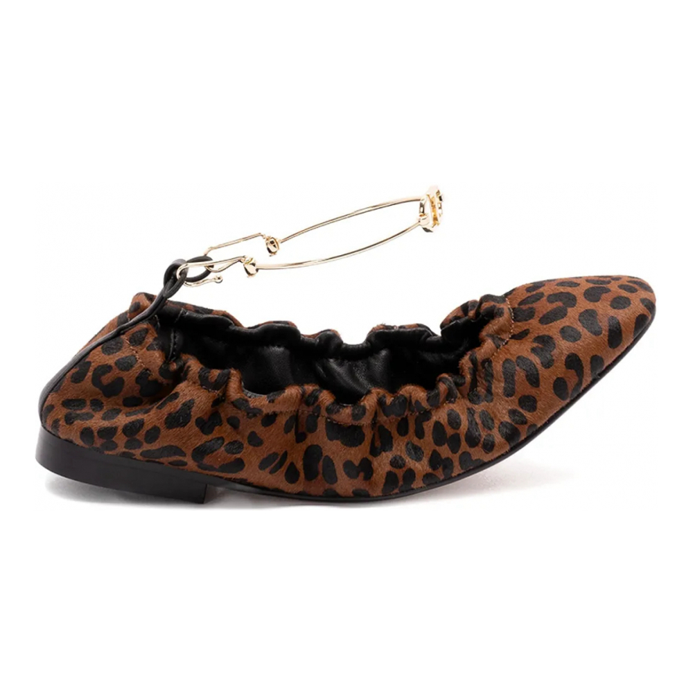 Ballerines 'Leopard-Print Chain-Embellished' pour Femmes