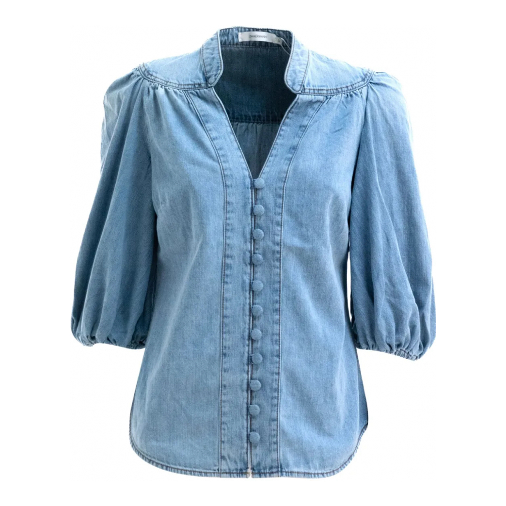 Blouse à manches courtes 'Denim' pour Femmes