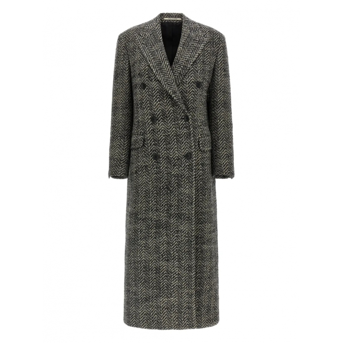 Manteau Maxi 'Herringbone Double-Breasted' pour Femmes