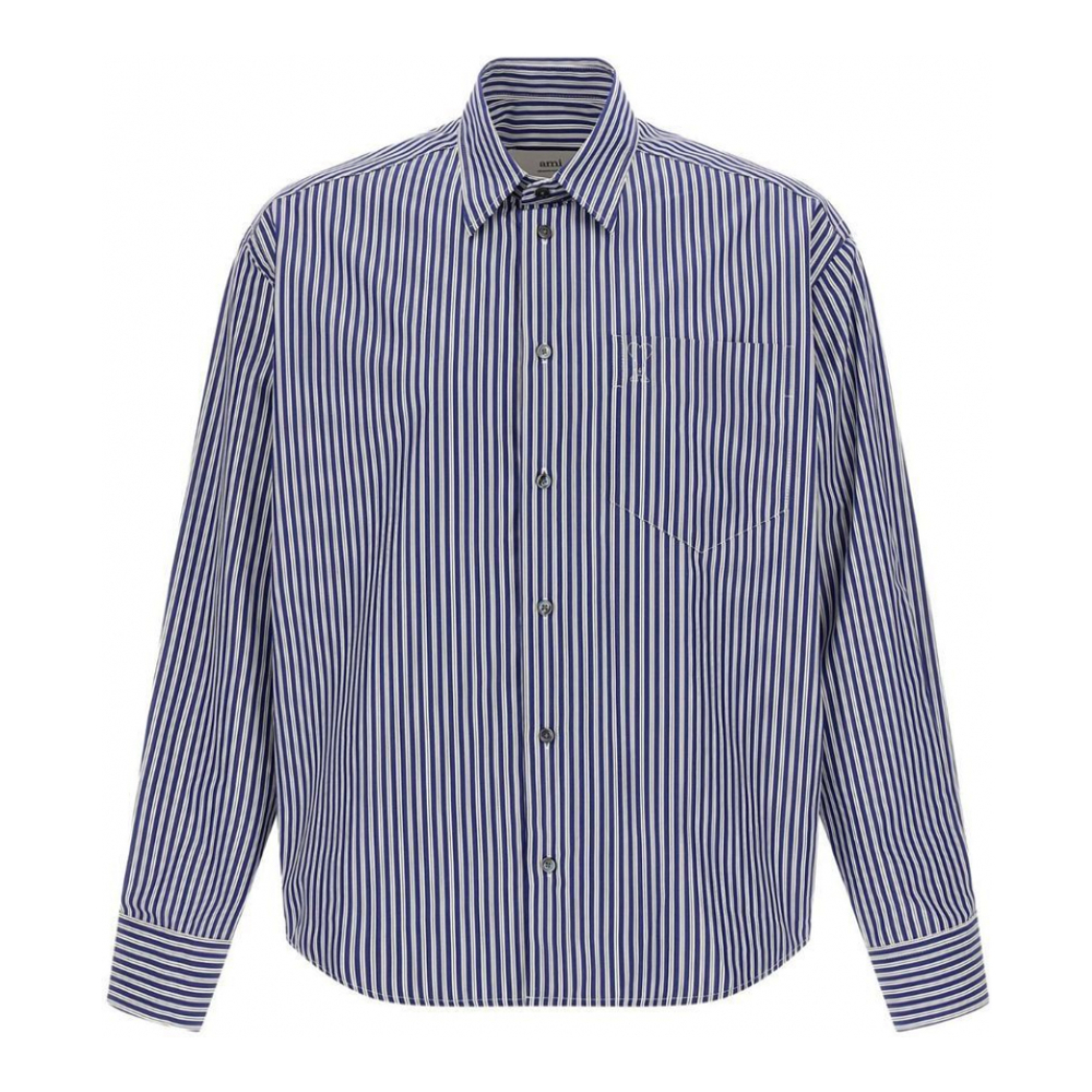 'Embossed Stripe Boxy' Hemd für Damen