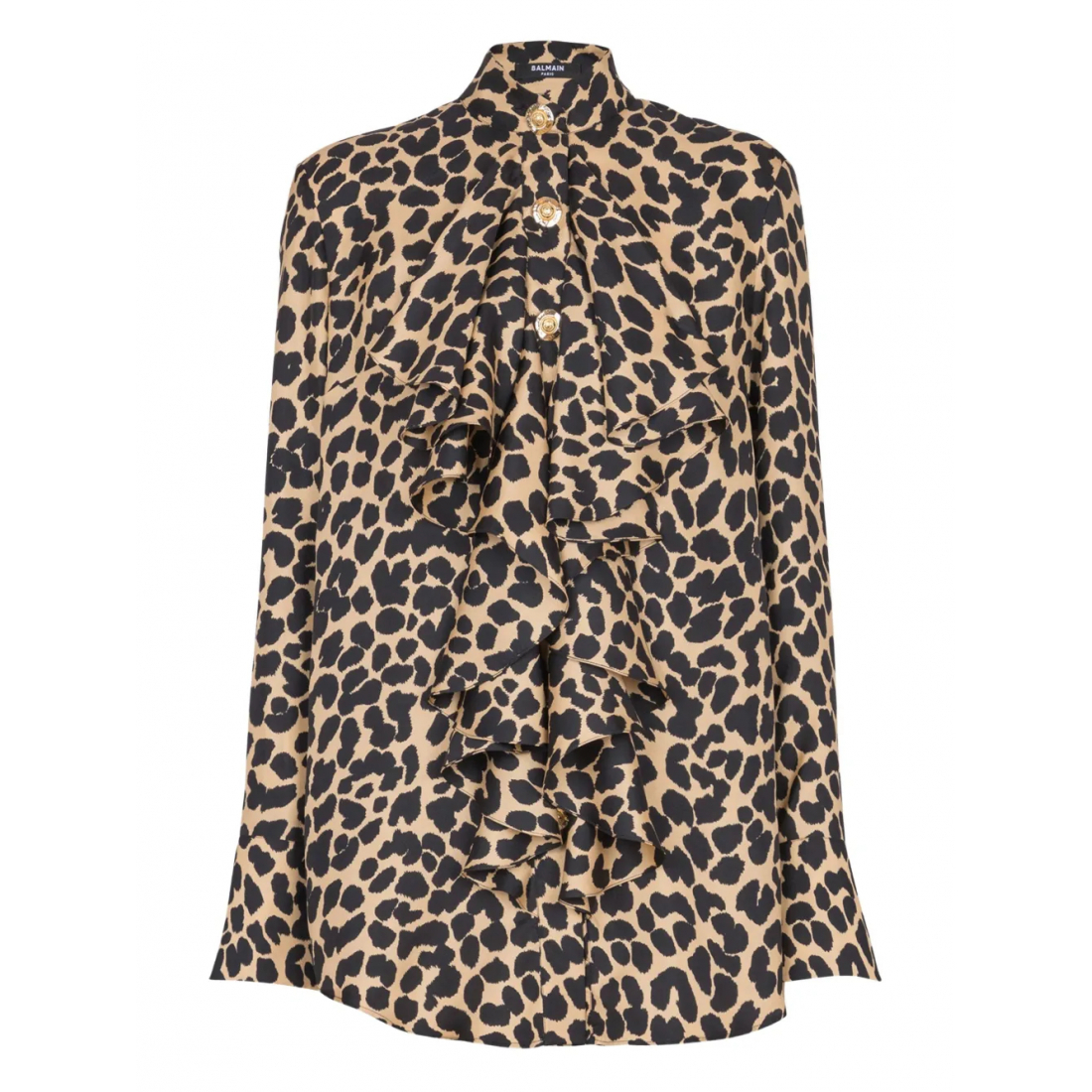Chemise 'Ruffled Leopard-Print' pour Femmes