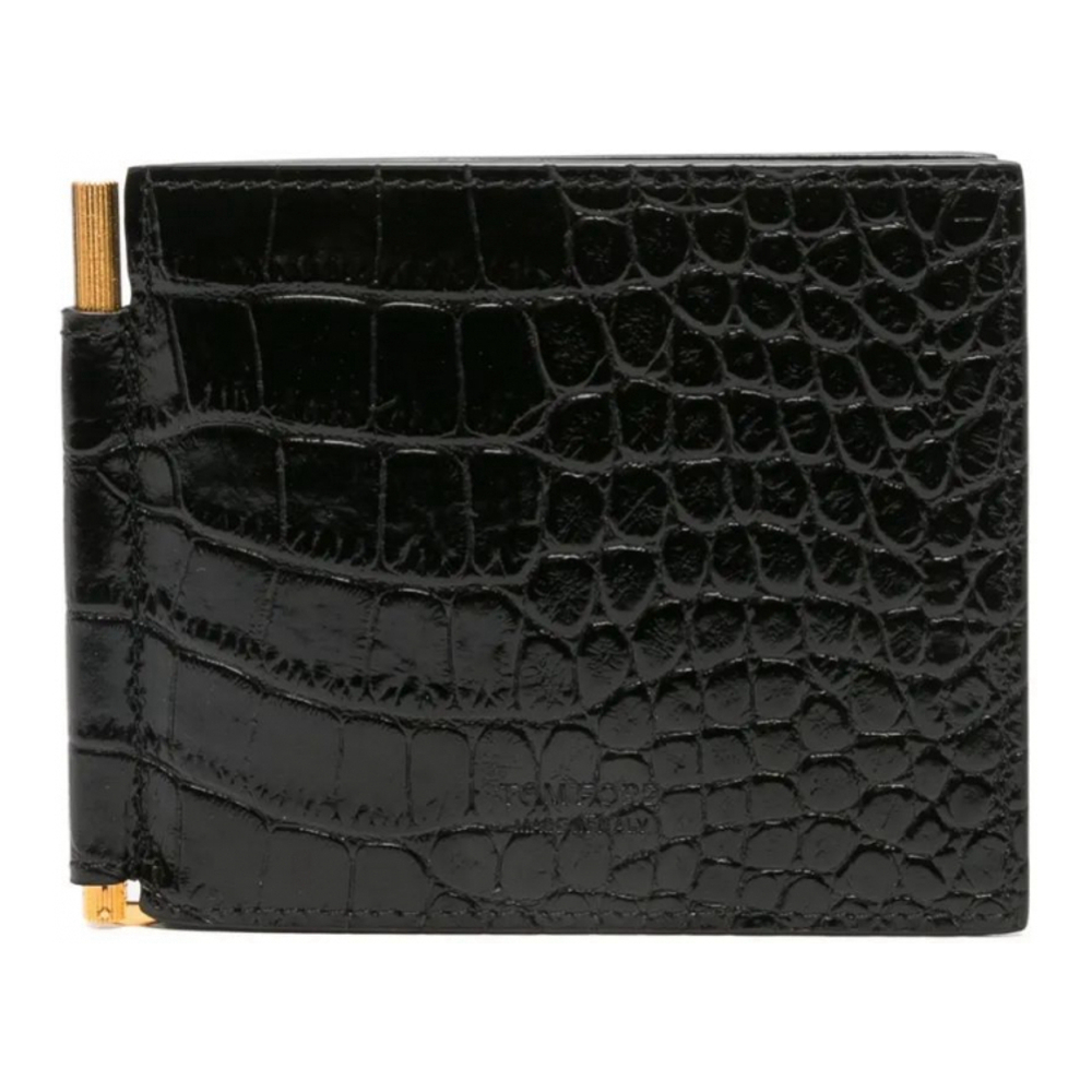 Men's 'Crocodile-Print Money Clip' Wallet