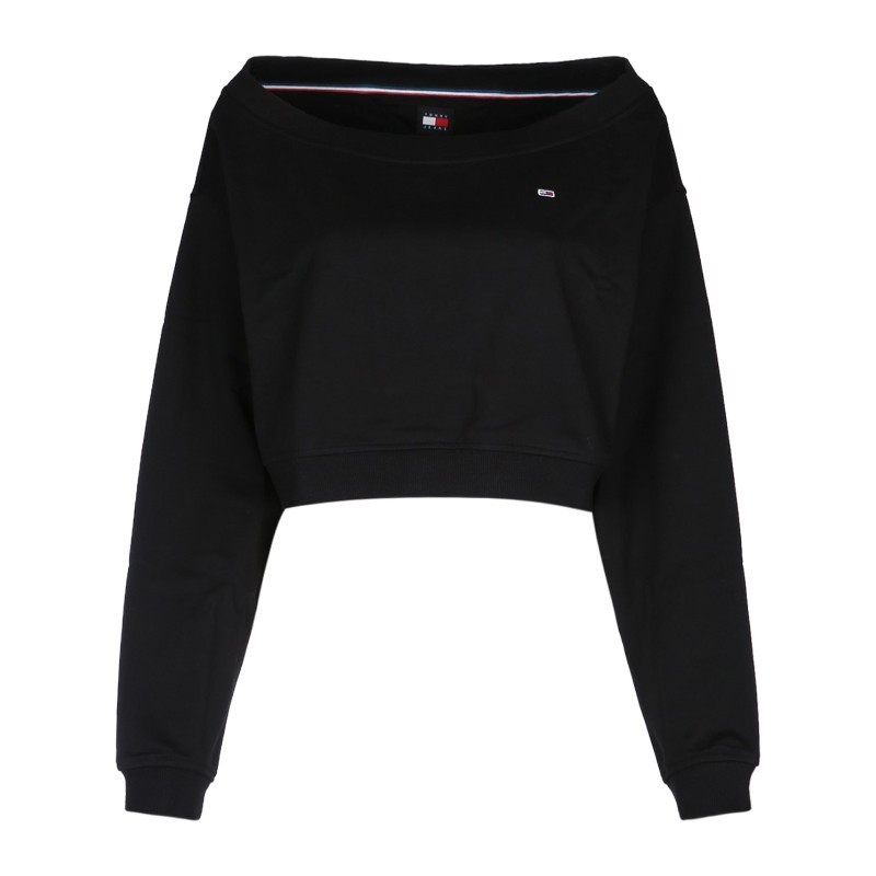 Women's 'Essential Boat Neck Cropped' Sweatshirt