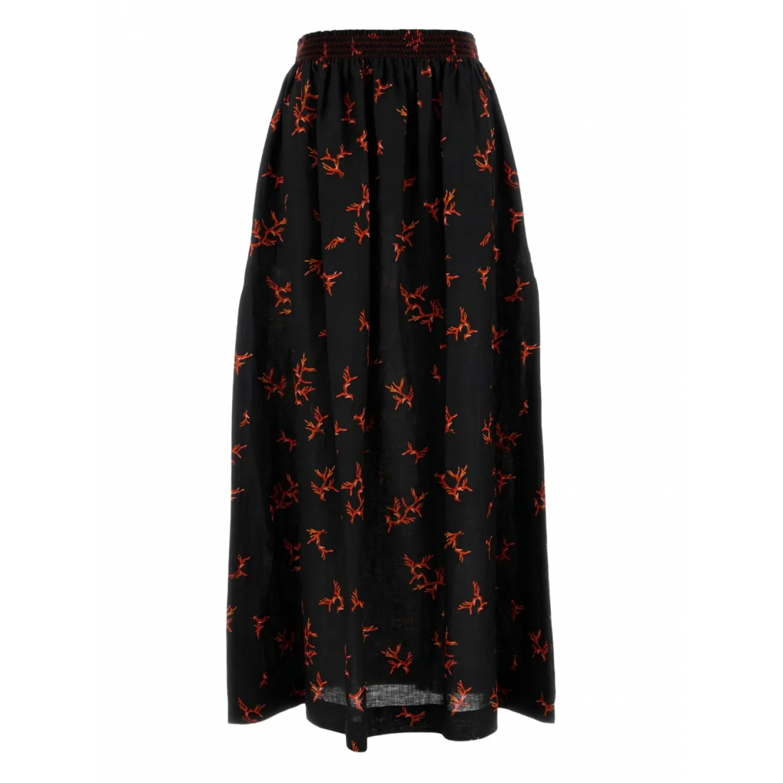 Jupe Midi 'Printed Elastic-Waist' pour Femmes