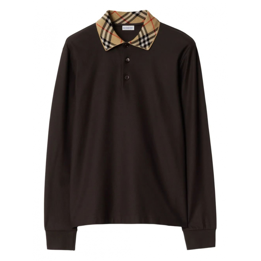 Polo manches longues 'Check-Collar' pour Hommes