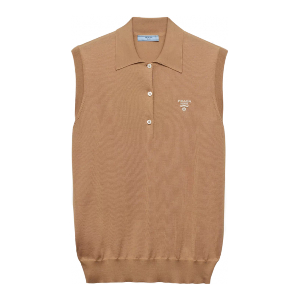 Women's 'Brand-Intarsia Sleeveless' Polo Shirt