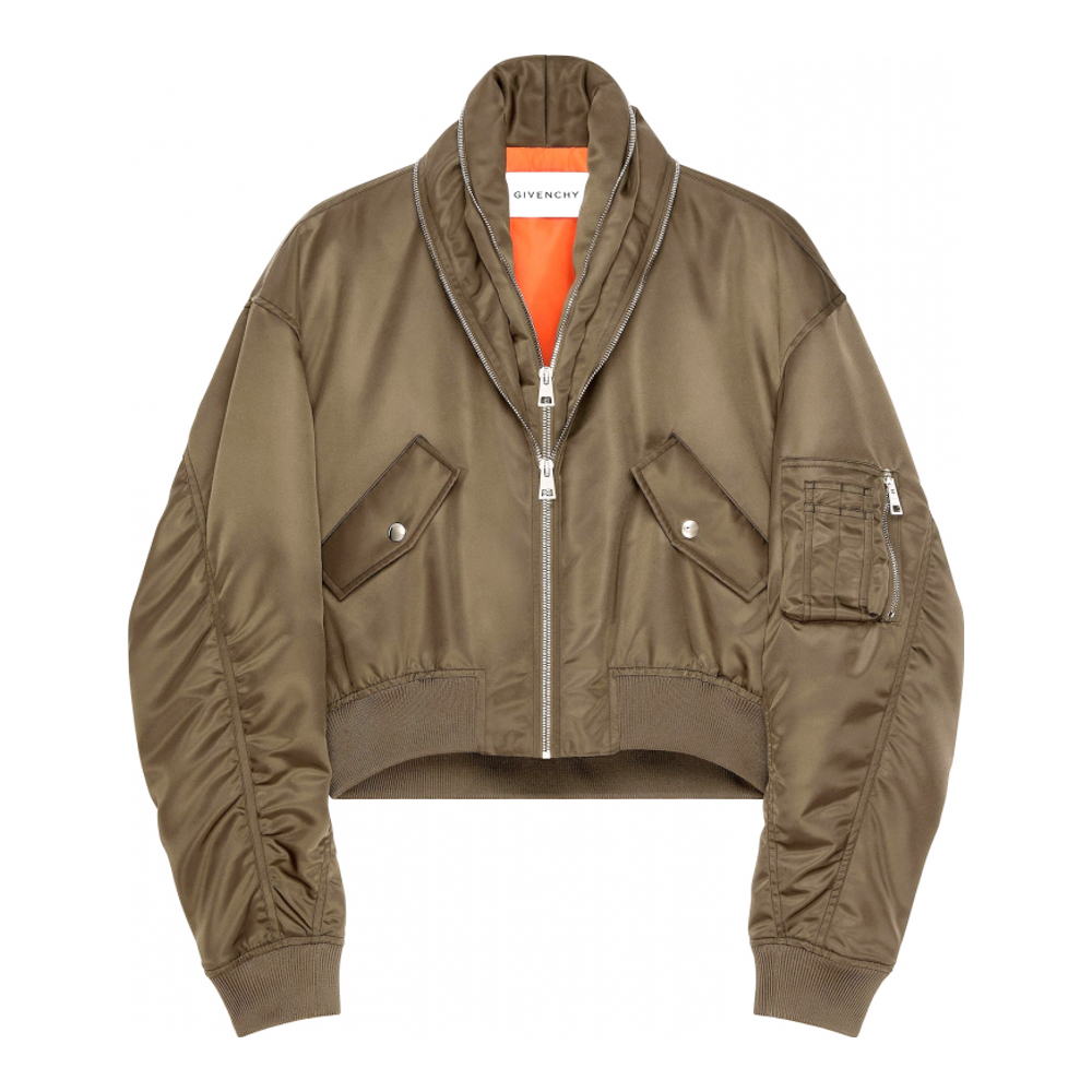 Blouson bomber 'Zipped Shawl Collar' pour Femmes