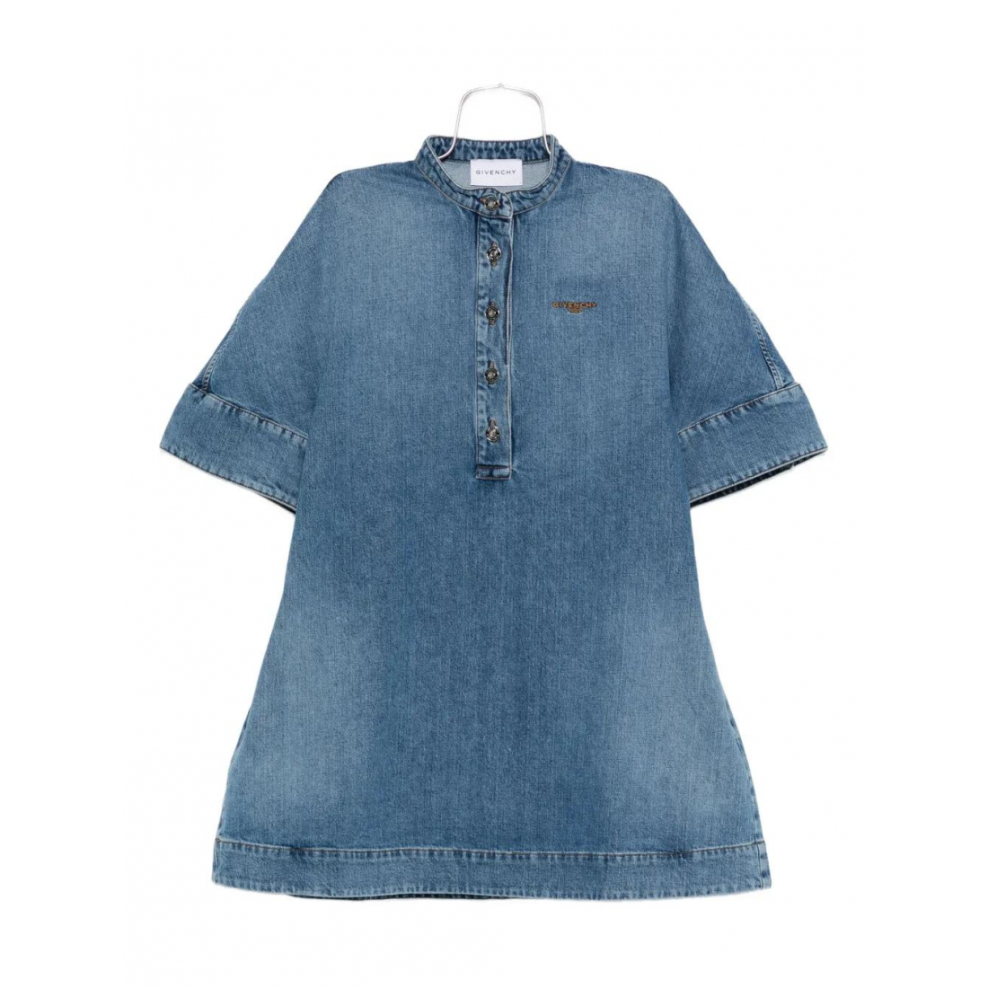 Robe mini 'Embroidered Button-Placket' pour Femmes