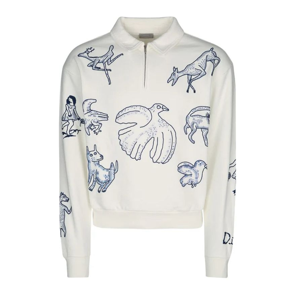 Sweatshirt 'Embroidery Half Zip' pour Hommes