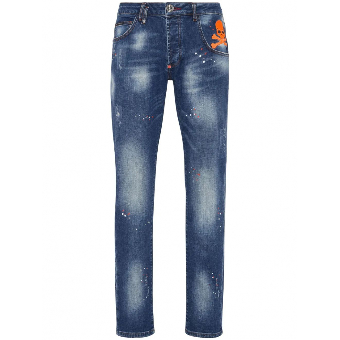 Jeans 'Skull Paint-Splatter' pour Hommes