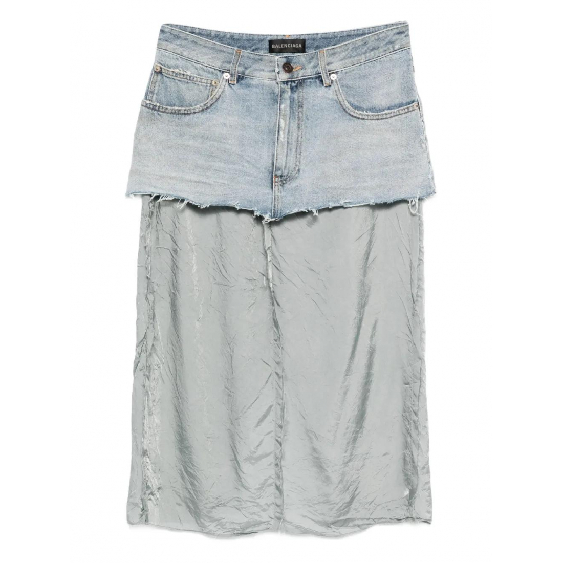 Women's 'Denim-Panelled' Midi Skirt