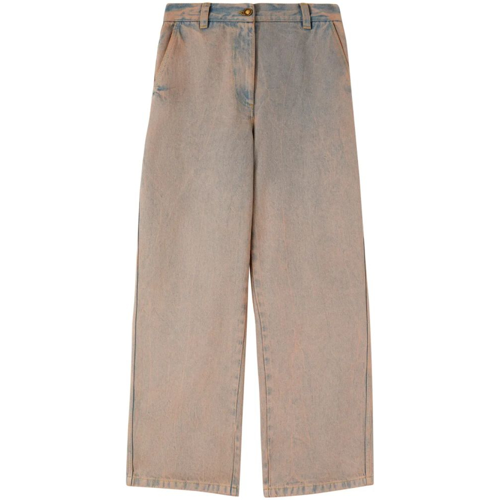 Women's 'Overdyed Logo-Embroidered Wide-Leg' Jeans