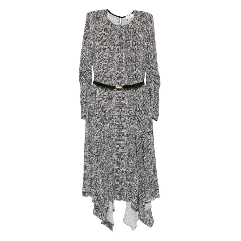 Women's 'Belted Asymmetric' Long-Sleeved Dress