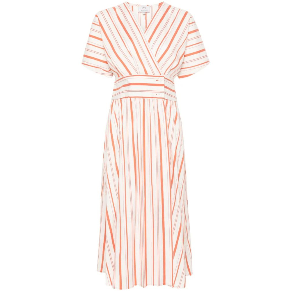 Robe Midi 'Striped Wrap' pour Femmes