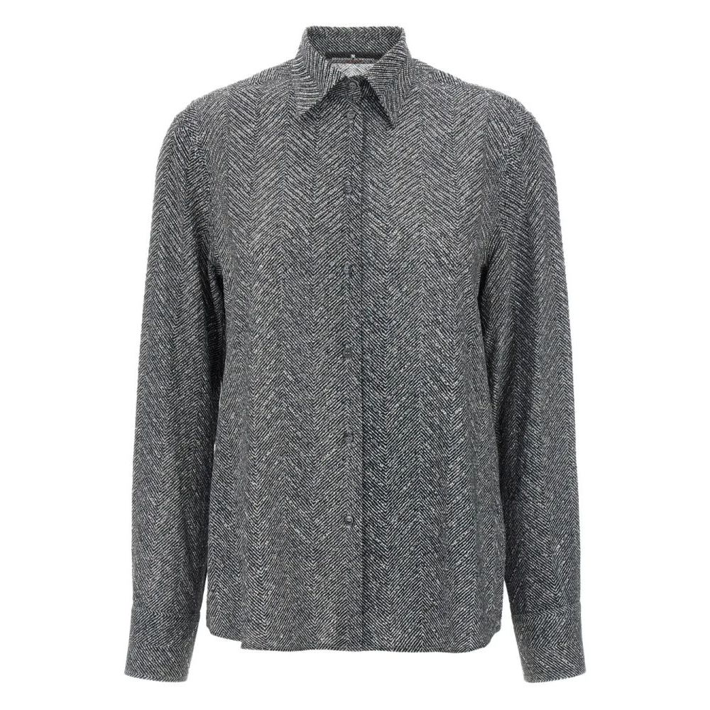 Chemise 'Rhinestone-Embellishment Herringbone' pour Femmes