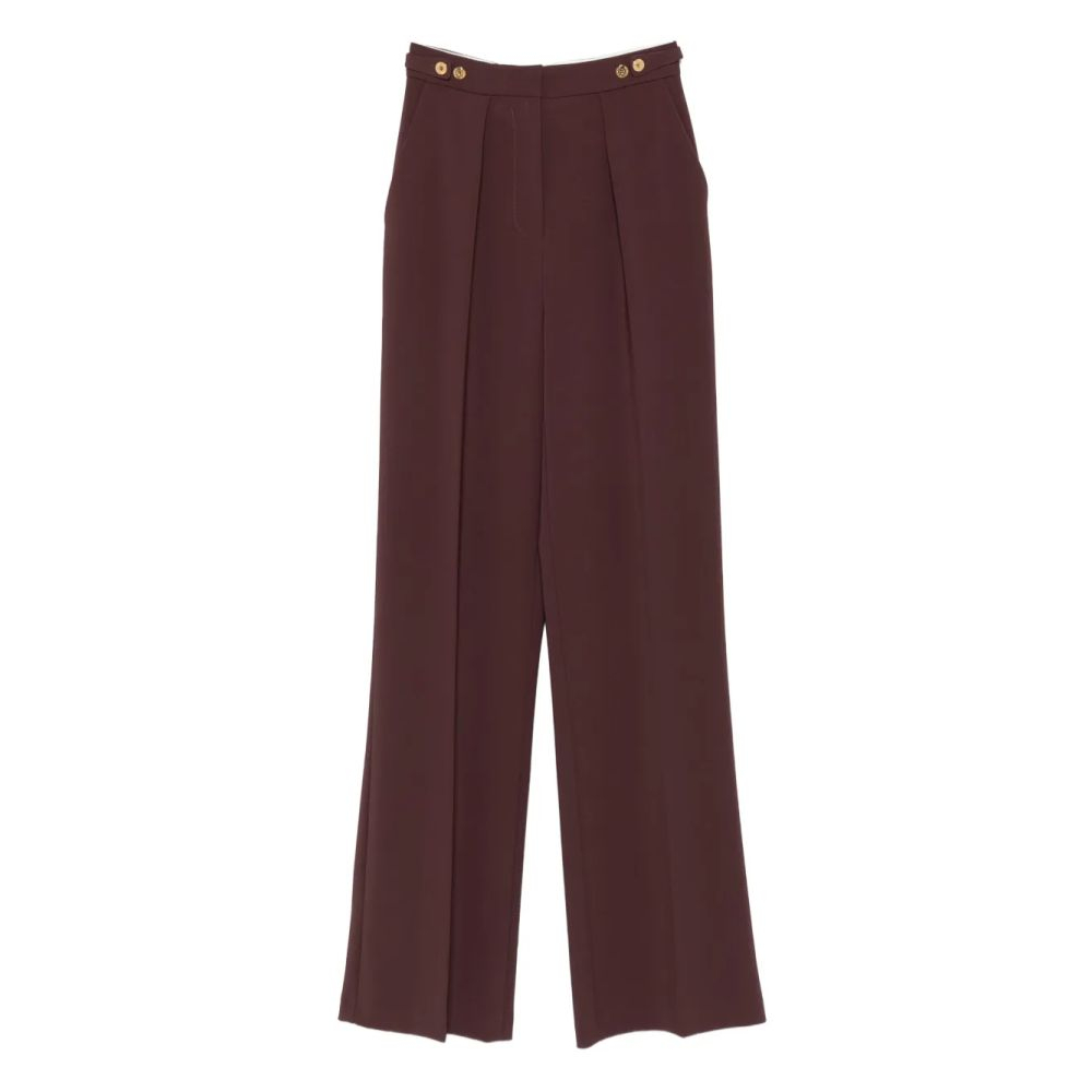 Women's 'Pleated Button-Detailing Straight' Trousers